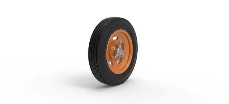 Wheel of Vintage Dirt race car V5 Scale 1:25 - Model preview 2