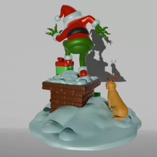 Grinch – Christmas Diorama Tree Ornament & Home Decor | STL + Bl - Model thumbnail 4