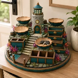 Lighthouse Jewelry Organizer STL File for 3D Print - Model thumbnail 3
