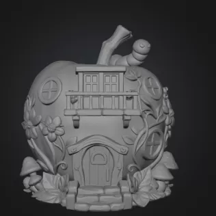 Enchanted Apple Cottage STL File 3D Printable - Model thumbnail 7
