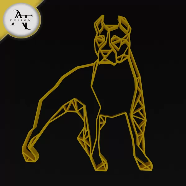 Dog - Geometric - 2D Wall Art Decor - Model preview 1