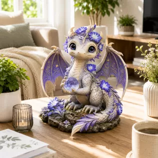 Cute Moonlight Dragon with Crystal Orb STL File for 3D Print - Model thumbnail 2