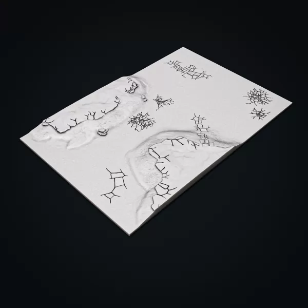 Modular Sci-Fi Battle Board – Realm-Style Gameboard (6 Tiles) - Model preview 1