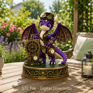 Clockwork Fantasy Dragon STL for 3D Printing - Model thumbnail 2