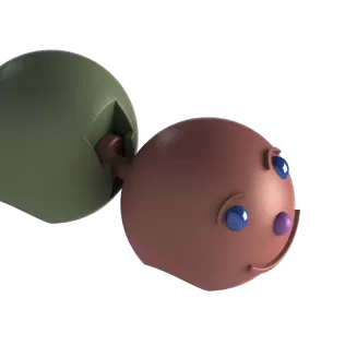 Smiling Modular Caterpillar – Flexible Articulated Fidget Toy - Model thumbnail 2