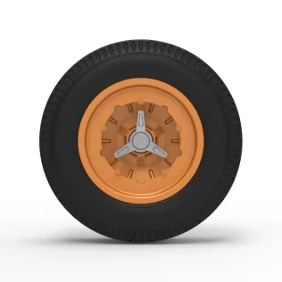 Wheel of Vintage Dirt race car V6 Scale 1:25 - Model thumbnail 5