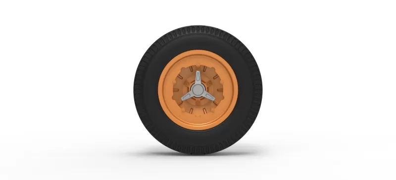 Wheel of Vintage Dirt race car V6 Scale 1:25 - Model preview 5