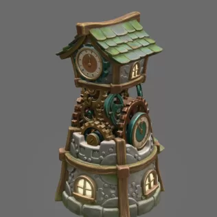 Fantasy Clock Tower STL File for 3D Printing - Model thumbnail 6