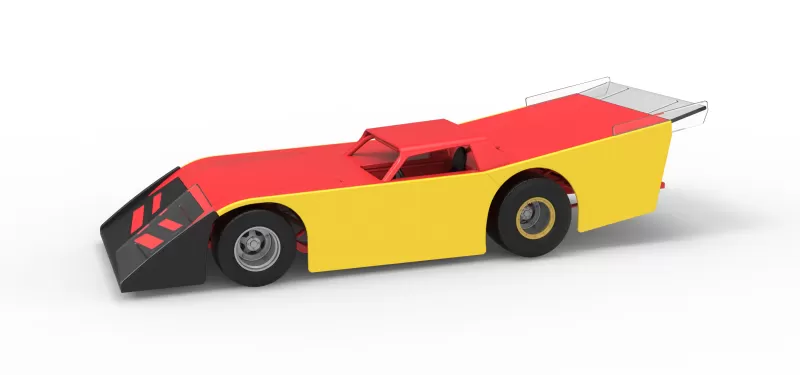 Vintage Dirt late model Race car Version 5 Scale 1:25 - Model preview 1