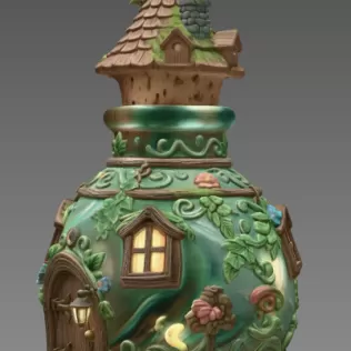 Mushroom Potion House STL File for 3D Print - Model thumbnail 4