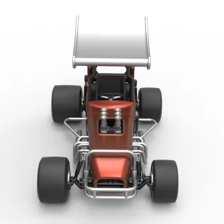 Vintage Winged Supermodified stock car Scale 1:25 - Model thumbnail 8
