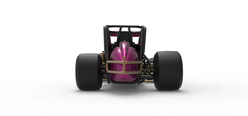 Dirt Silver Crown Car while turning Scale 1:25 - Model preview 16