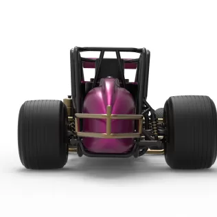 Dirt Silver Crown Car while turning Scale 1:25 - Model thumbnail 16