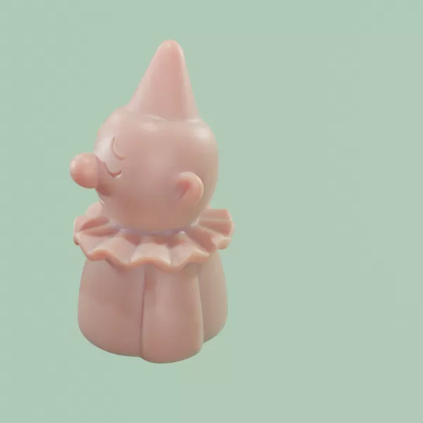 Clown Chibi Witch's hat 3D Printed Mold (STL) - Model preview 3