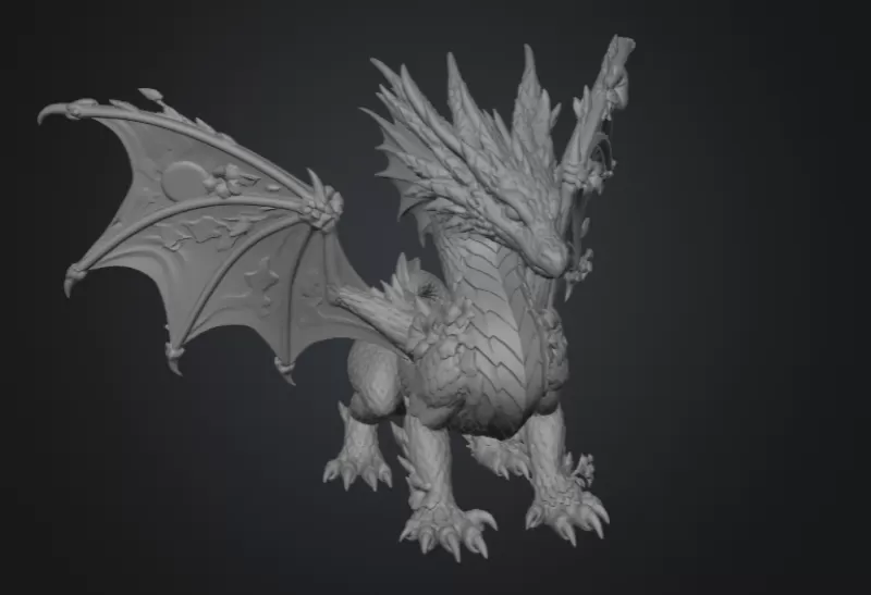 Summer Bloom Dragon STL File for 3D Print - Model preview 15