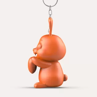 3D Easter Vampire Bunny Keychain, Cute Heart Bunny Charm, Fun - Model thumbnail 3