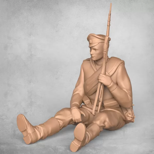 Resting Military Soldier - Model preview 1