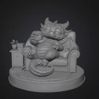 Lazy Dragon STL File for 3D Printing - Model thumbnail 6