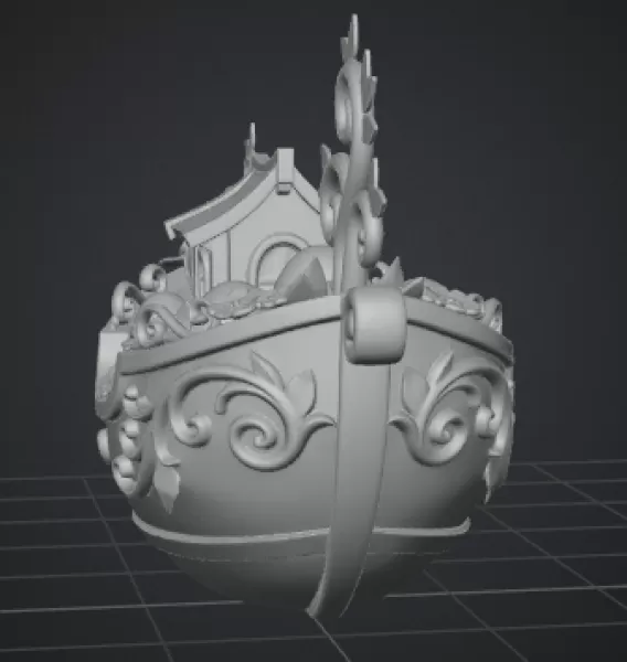 Fantasy Easter Egg Boat STL File– 3D Printable Easter Decoration - Model preview 13