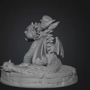 Angry Warrior Dragon STL File for 3D Printing - Model thumbnail 8