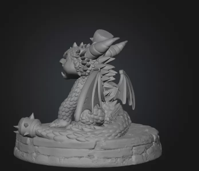 Angry Warrior Dragon STL File for 3D Printing - Model preview 8