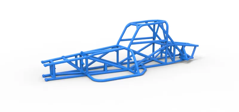 Frame of Supermodified front engine race car V4 Scale 1:25 - Model preview 1