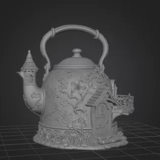 Fantasy Teapot Fairy House – STL File 3D Print - Model thumbnail 8