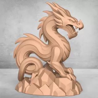 Ancient Chinese Dragon Statue - Model thumbnail 4