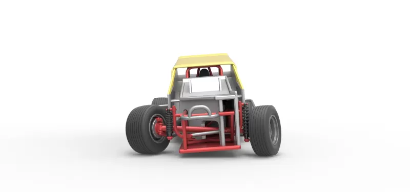 Vintage Dirt Modified stock car V7 while turning Scale 1:25 - Model preview 7