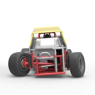 Vintage Dirt Modified stock car V7 while turning Scale 1:25 - Model thumbnail 7