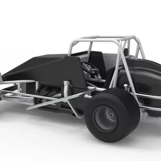 Vintage Dirt Silver Crown Car while turning Scale 1:25 - Model thumbnail 12