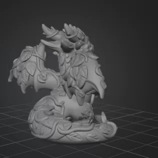 Wood Dragon – STL File 3D Printable Fantasy Dragon Figurine - Model thumbnail 12