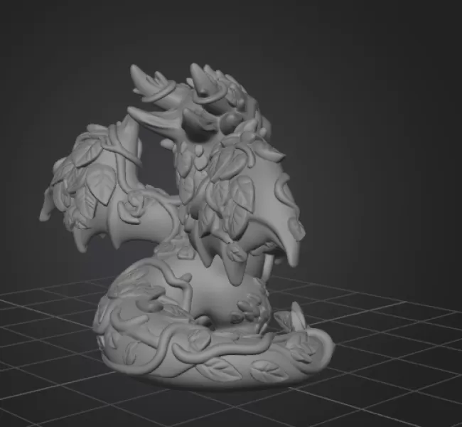 Wood Dragon – STL File 3D Printable Fantasy Dragon Figurine - Model preview 12