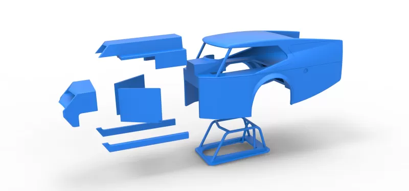 Shell of Vintage Dirt Modified stock car Version 5 Scale 1:25 - Model preview 18