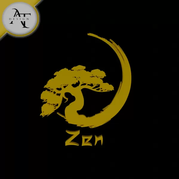 Zen Tree - Silhouette - 2D Wall Art Decor - Model preview 1