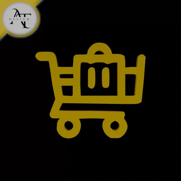 Simple Shopping Cart Symbol - 2D Art - Model preview 1