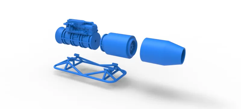 Jet engine on the frame Scale 1:25 - Model preview 21