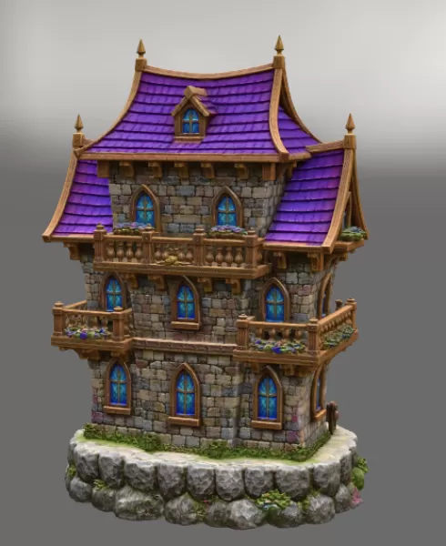 Fantasy Medieval House STL for 3D Printing - Model preview 6