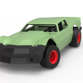 Vintage Dirt late model Race car Version 3 while turning 1:25 - Model thumbnail 5