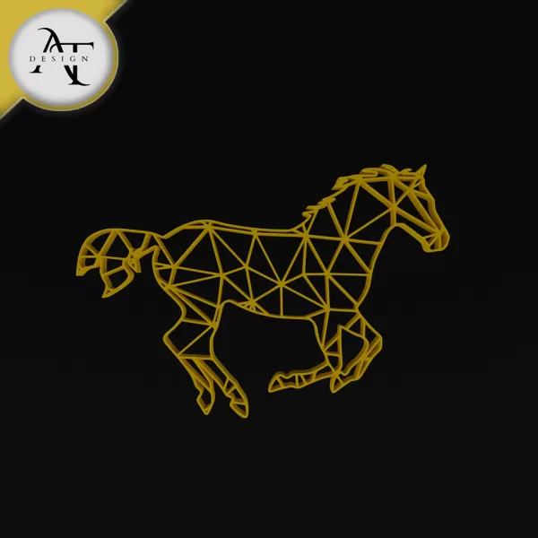 Horse - Geometric - 2D Wall Art Decor - Model preview 1