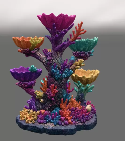 Colorful Coral Reef Tree Organizer STL File for 3D Print - Model preview 11