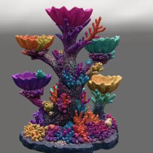 Colorful Coral Reef Tree Organizer STL File for 3D Print - Model thumbnail 11