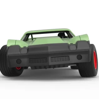 Vintage Dirt late model Race car Version 3 while turning 1:25 - Model thumbnail 7