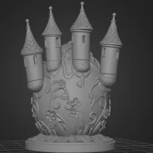 Fantasy Egg Castle House - STL File 3D Printable - Model thumbnail 9