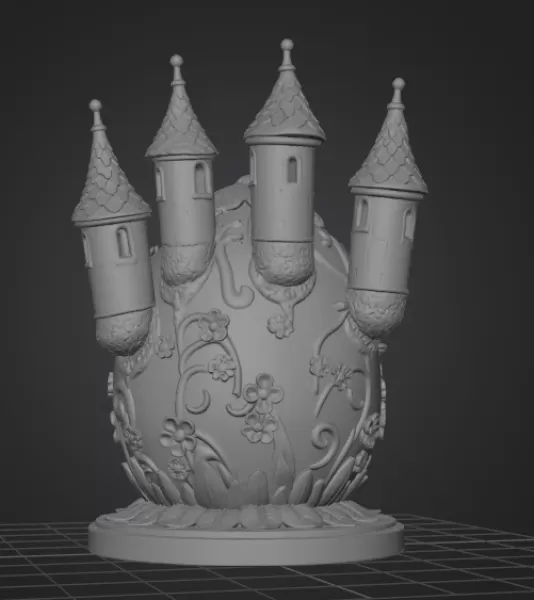 Fantasy Egg Castle House - STL File 3D Printable - Model preview 9