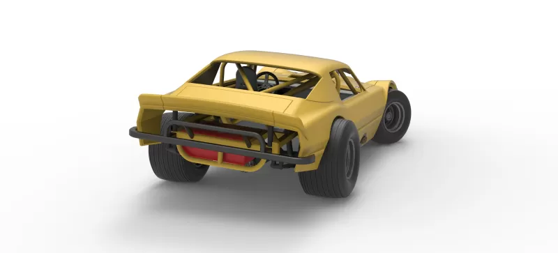 Vintage Dirt late model Race car V2 while turning Scale 1:25 - Model preview 18