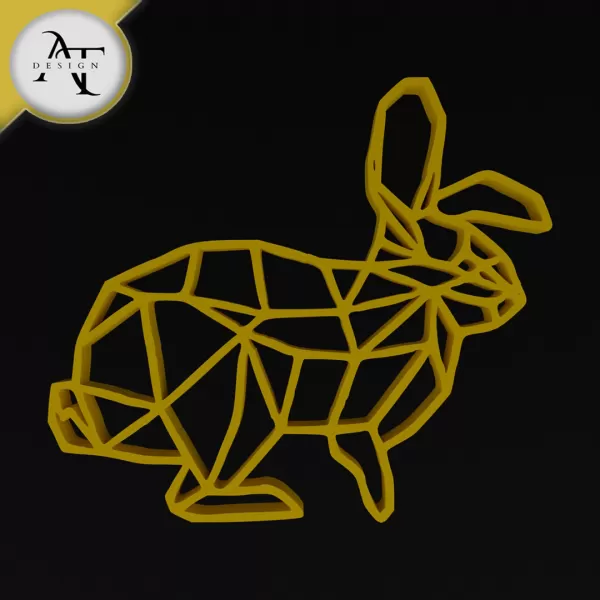 Rabbit - Geometric - 2D Wall Art Decor - Model preview 1