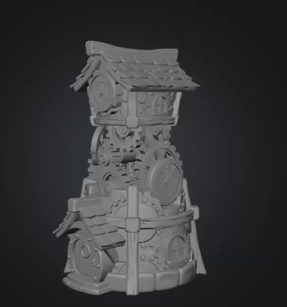 Fantasy Clock Tower STL File for 3D Printing - Model preview 9
