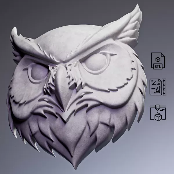 Owl Mask Relief #RoZ - Model preview 1