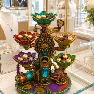 Steampunk Clockwork Bowl Organizer STL File for 3D Print - Model thumbnail 5